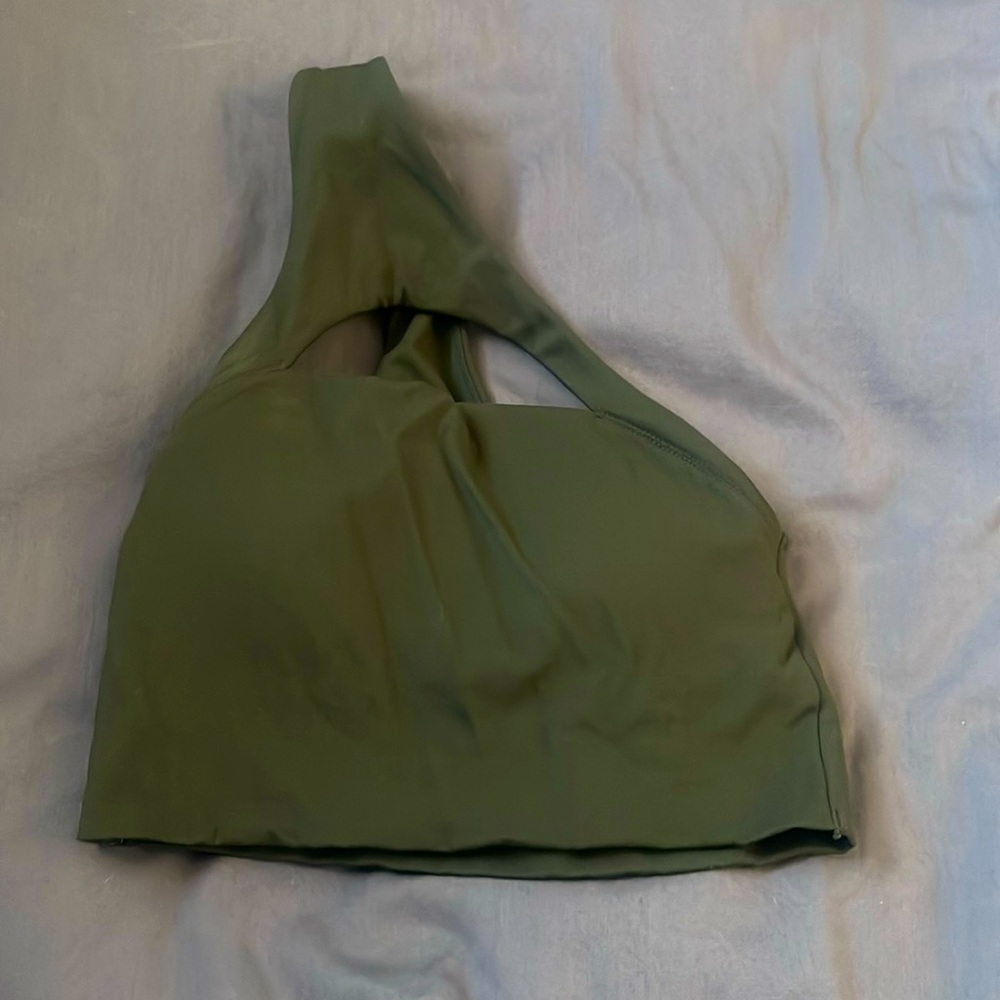 Alphalete one shoulder sport bra - green size small